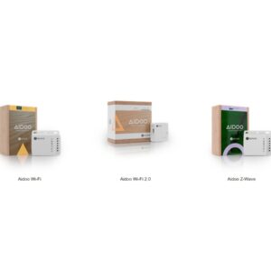 Airzone Aidoo — Wi-Fi, Zigbee și Z-Wave — Fotografie de gamă extrasă din catalog.