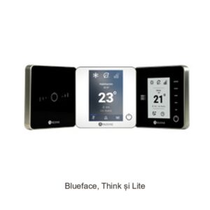 Airzone termostate DI6 — Blueface, Think și Lite — Fotografie de gamă extrasă din catalog.