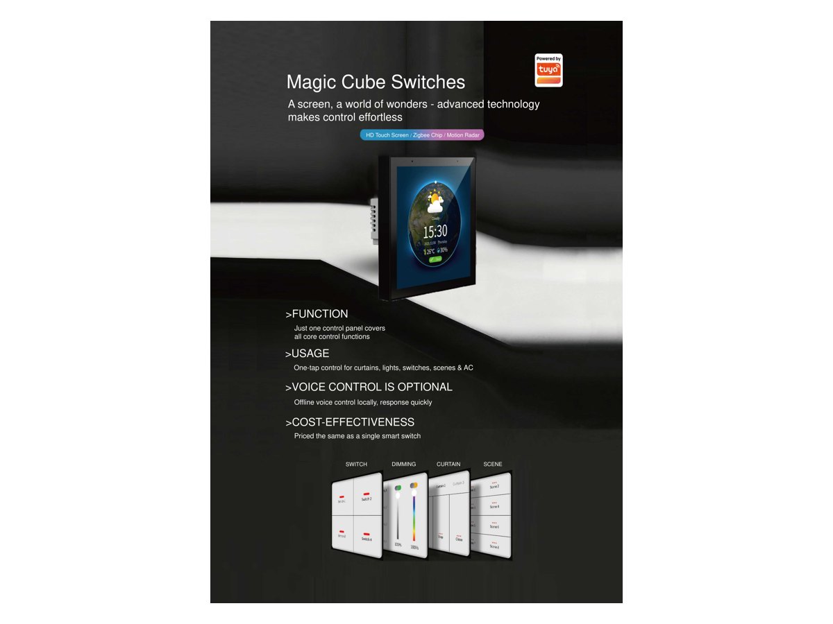 Larkkey Magic Cube M4 — panou tactil 4 inch cu radar — Fotografie originală din catalogul Larkkey.