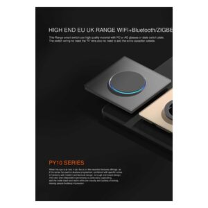 Larkkey PY10 — întrerupătoare Zigbee premium, PC sau sticlă AG — Fotografie originală din catalogul Larkkey.