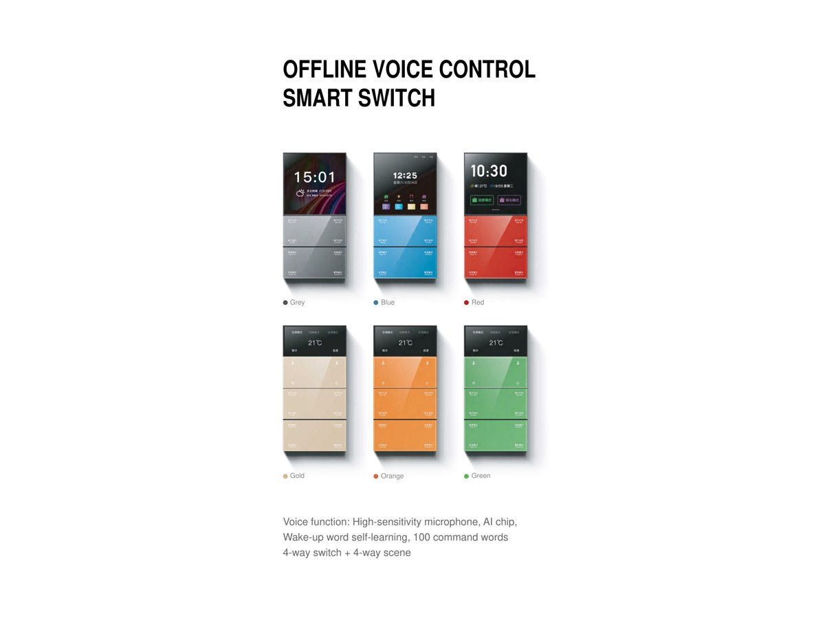 Larkkey X1 — întrerupător Zigbee cu 8 taste și comandă vocală offline — Fotografie originală din catalogul Larkkey.