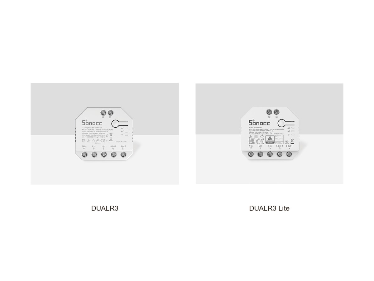 SONOFF DUALR3 / DUALR3 Lite — fotografie din catalog