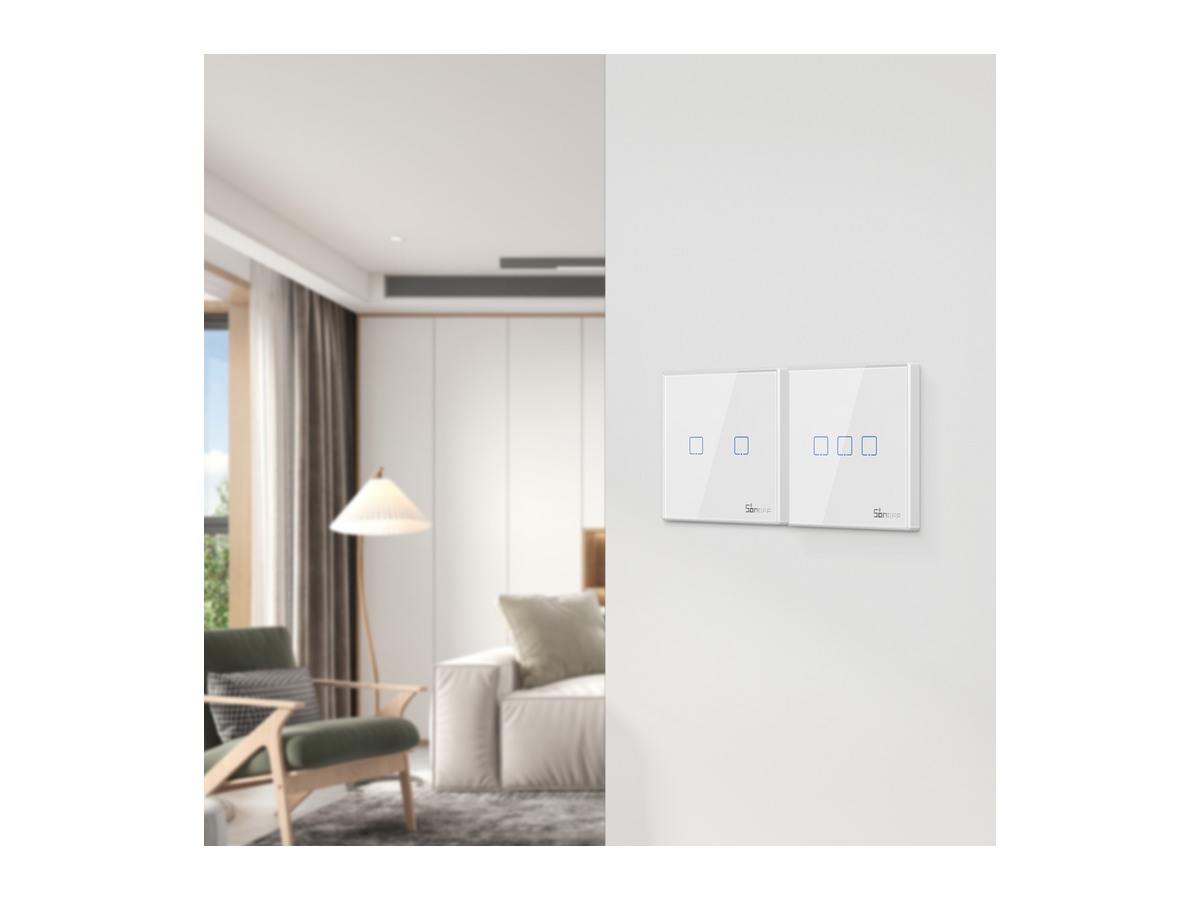 SONOFF T2EU-RF — comenzi tactile wireless — fotografie din catalog