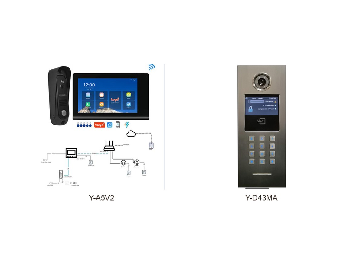 Tuya Y-A5V2 / Y-D43MA — videointerfonie — fotografie din catalog